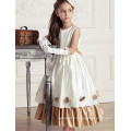 Prix ​​de gros fleur fille net robe longue maxi robe conception enfants longue robe de soirée en mousseline de soie